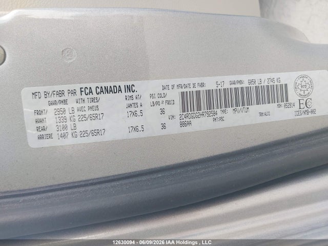 Dodge Grand Caravan Crew 2017 2C4RDGDG2HR792584 Image 9