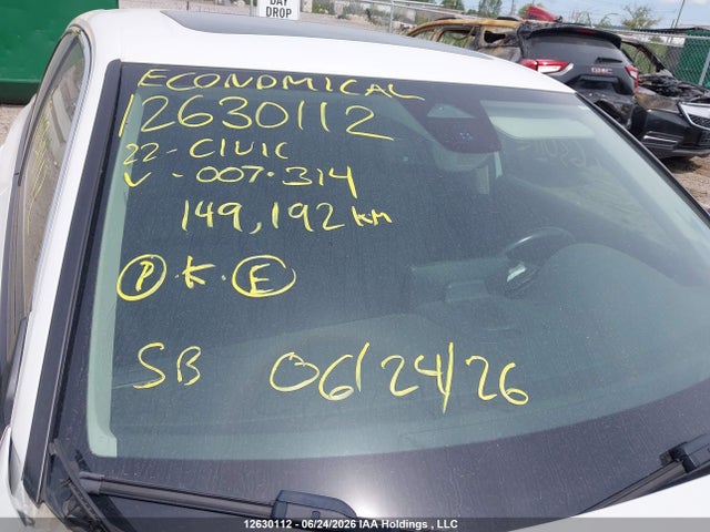 Продаж на аукціоні авто 2022 Honda Civic Touring, vin: 2HGFE1F97NH007314, номер лоту: 12630112