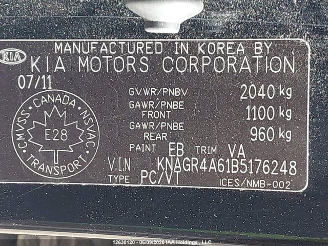 Продажа на аукционе авто 2011 Kia Optima Sx, vin: KNAGR4A61B5176248, номер лота: 12630120