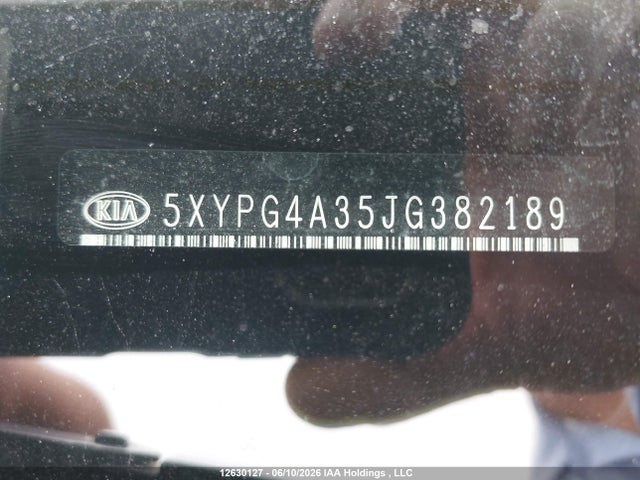 12630127 :رقم المزاد ، 5XYPG4A35JG382189 vin ، 2018 Kia Sorento 2.4l Lx مزاد بيع