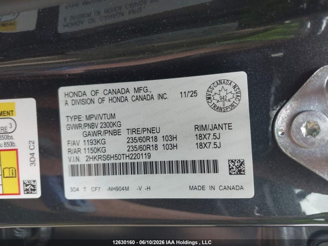 2HKRS6H50TH220119 Honda CR-V HYBRID