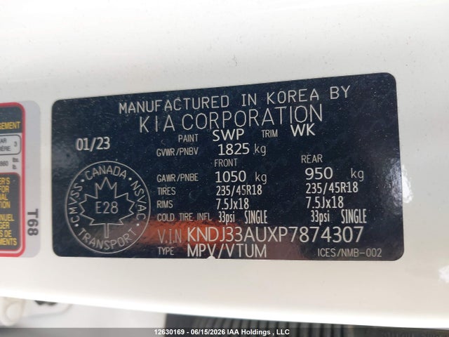 2023 Kia Soul Ex მანქანა იყიდება აუქციონზე, vin: KNDJ33AUXP7874307, აუქციონის ნომერი: 12630169