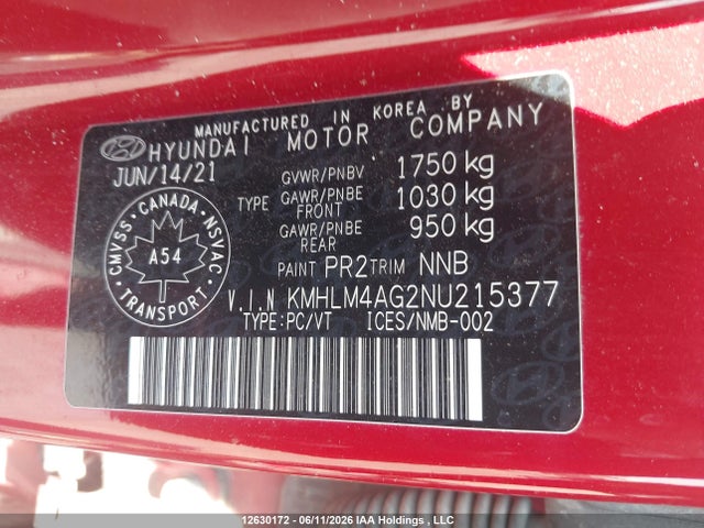Продаж на аукціоні авто 2022 Hyundai Elantra Preferred Ivt, vin: KMHLM4AG2NU215377, номер лоту: 12630172
