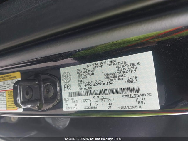Ford F150 Supercrew 2022 1FTFW1ED4NFB18549 Image 24