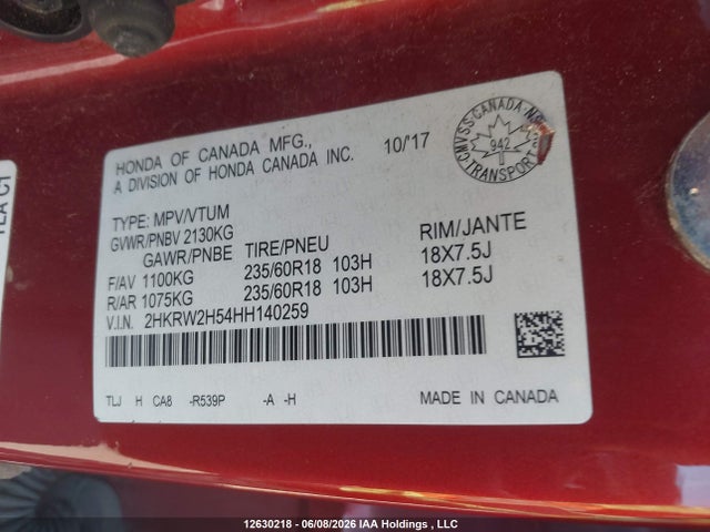 Honda CR-V EX 2017 2HKRW2H54HH140259 Image 18