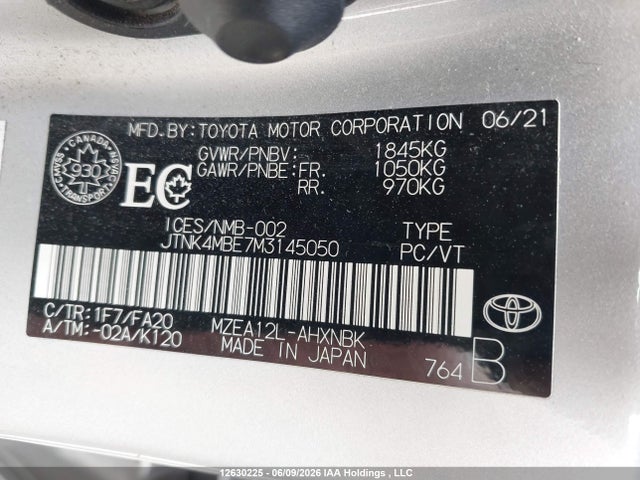 JTNK4MBE7M3145050 Toyota Corolla