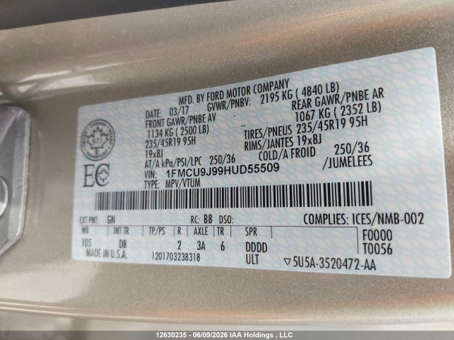 Ford Escape Titanium 2017 1FMCU9J99HUD55509 Image 19