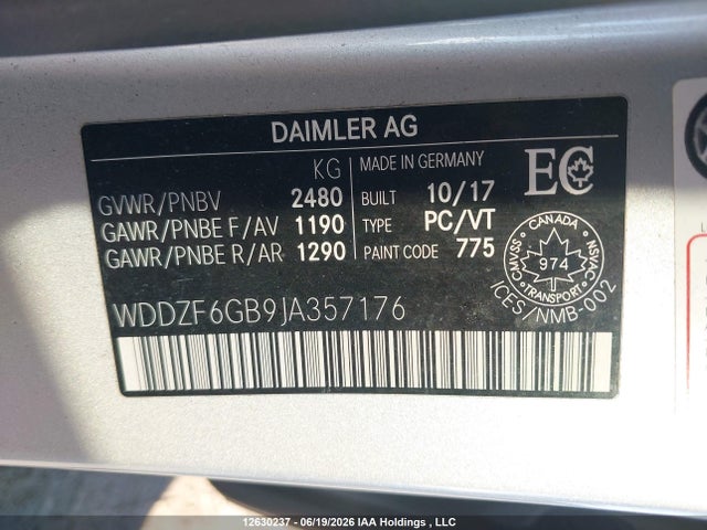 Продажа на аукционе авто 2018 Mercedes-benz E 400 4matic, vin: WDDZF6GB9JA357176, номер лота: 12630237