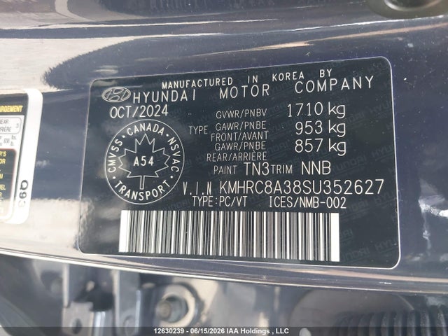 12630239 :رقم المزاد ، KMHRC8A38SU352627 vin ، 2025 Hyundai Venue مزاد بيع