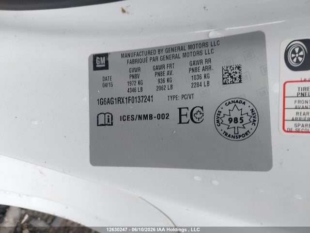 Cadillac Ats Turbo 2015 1G6AG1RX1F0137241 Image 9