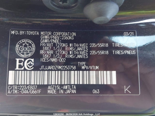 Aukcja sprzedaży 2021 Lexus Nx 300 F Sport, vin: JTJJARDZ9M2253758, numer aukcji: 12630258
