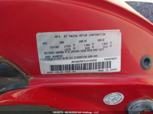 Продажа на аукционе авто 1990 Mazda Mx-5 Miata, vin: JM1NA3527L0144230, номер лота: 12630270