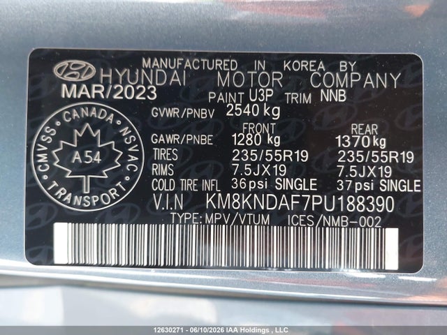 12630271 :رقم المزاد ، KM8KNDAF7PU188390 vin ، 2023 Hyundai Ioniq 5 Preferred Long Range مزاد بيع
