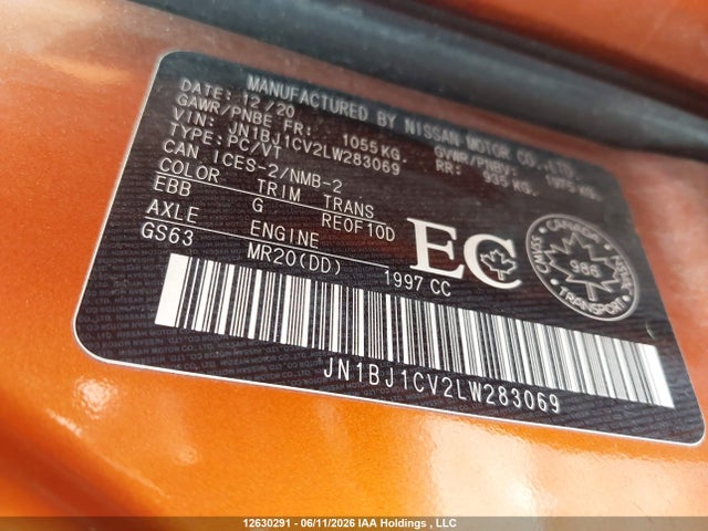 Продаж на аукціоні авто 2020 Nissan Qashqai S/sv, vin: JN1BJ1CV2LW283069, номер лоту: 12630291
