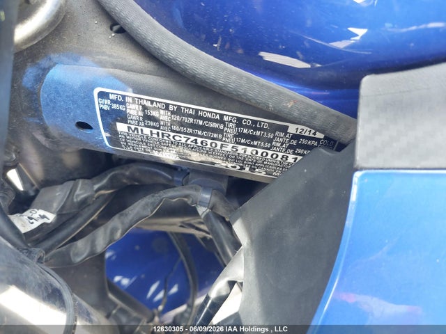 Aukcja sprzedaży 2015 Honda Cbr650 F, vin: MLHRC7460F5100081, numer aukcji: 12630305