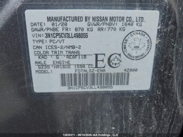 Nissan KICKS SV 2020 3N1CP5CV3LL498055 Image 19