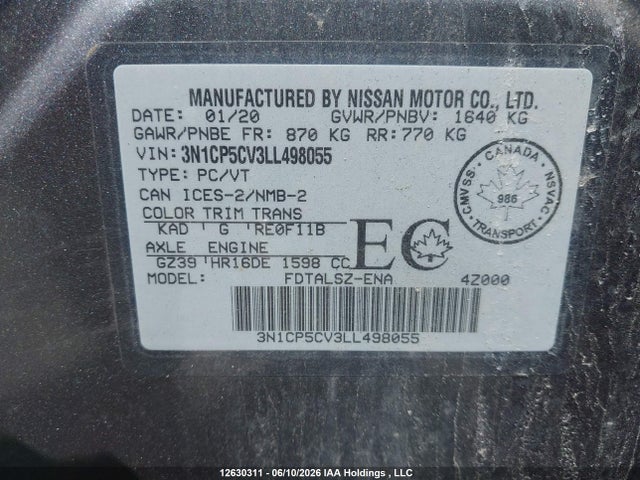 Nissan KICKS SV 2020 3N1CP5CV3LL498055 Image 9