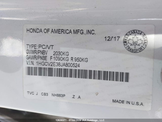 1HGCV2E38JA800524 Honda Accord Sport 2.0t