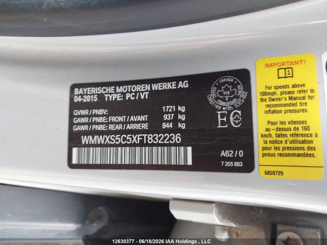 Mini 5 Door Cooper 2015 WMWXS5C5XFT832236 Image 9