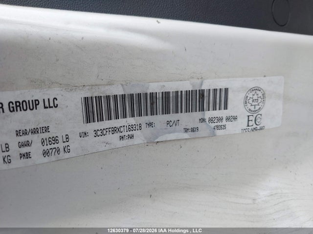 Продаж на аукціоні авто 2012 Fiat 500 Sport, vin: 3C3CFFBRXCT169318, номер лоту: 12630379