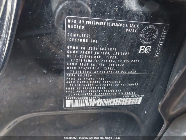2024 Volkswagen Tiguan Se/wolfsburg მანქანა იყიდება აუქციონზე, vin: 3VV2B7AX6RM148074, აუქციონის ნომერი: 12630392