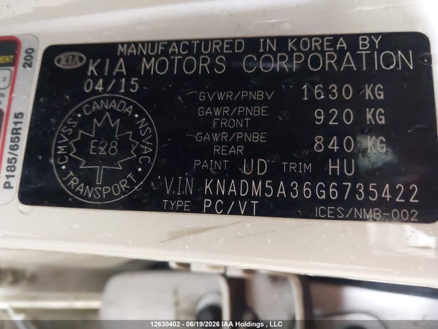 Продаж на аукціоні авто 2016 Kia Rio Ex/ex+ W/sunroof/lx/lx+/lx+ Eco/sx, vin: KNADM5A36G6735422, номер лоту: 12630402