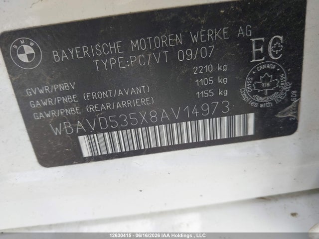 Продажа на аукционе авто 2008 Bmw 335xi, vin: WBAVD535X8AV14973, номер лота: 12630415