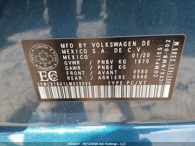 3VWCB7BU1LM028694 Volkswagen Jetta