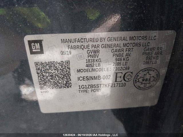 Chevrolet MALIBU LS 2019 1G1ZB5ST7KF217110 Image 9