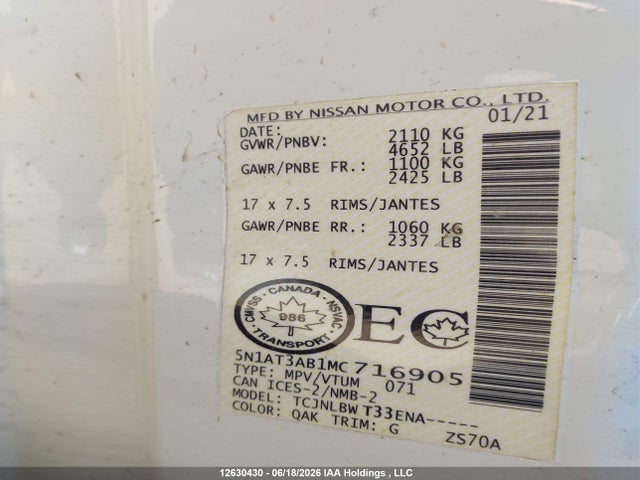 Nissan Rogue 2021 5N1AT3AB1MC716905 Image 18