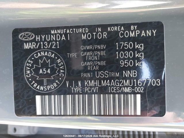 Aukcja sprzedaży 2021 Hyundai Elantra Preferred Ivt With Sun And Tech Package, vin: KMHLM4AG2MU167703, numer aukcji: 12630441