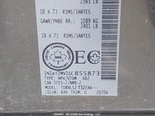 Aukcja sprzedaży 2016 Nissan Rogue S/sl Premium/sv, vin: 5N1AT2MV1GC855873, numer aukcji: 12630457