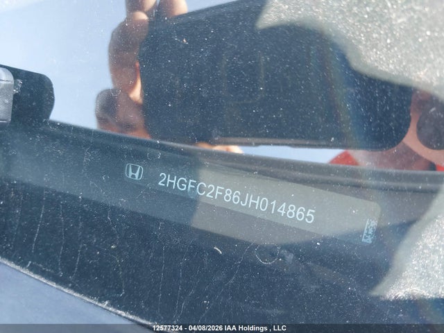 12577324 :رقم المزاد ، 2HGFC2F86JH014865 vin ، 2018 Honda Civic Ex 4dr مزاد بيع