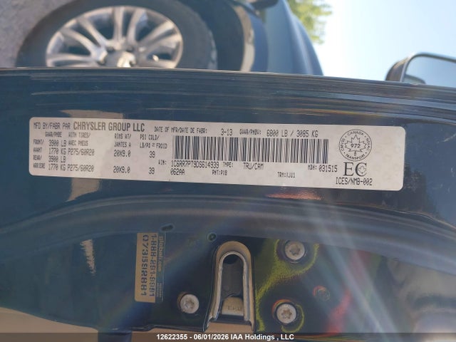 12622355 :رقم المزاد ، 1C6RR7PT9DS614939 vin ، 2013 Ram 1500 Laramie Longhorn مزاد بيع