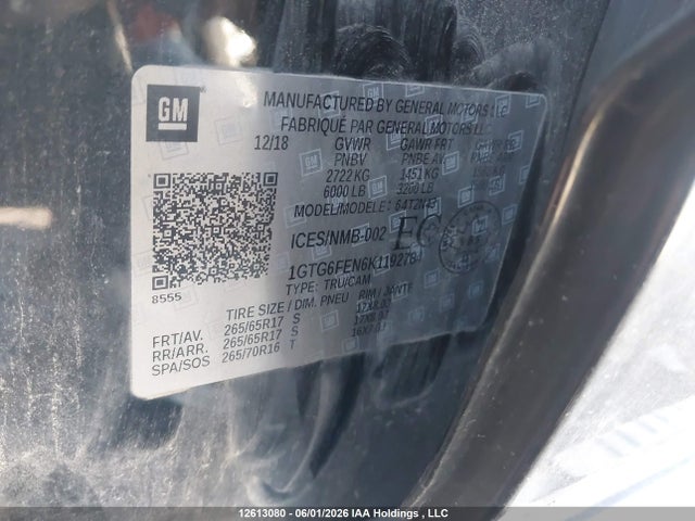 1GTG6FEN6K1192784 GMC Canyon All Terrain W/cloth