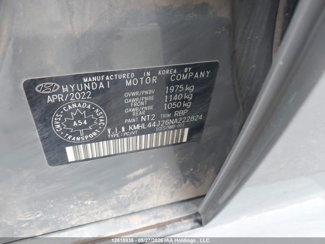 Aukcja sprzedaży 2022 Hyundai Sonata Sport 1.6t 4dr, vin: KMHL44J26NA222824, numer aukcji: 12618936