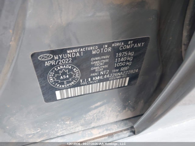 Aukcja sprzedaży 2022 Hyundai Sonata Sport 1.6t 4dr, vin: KMHL44J26NA222824, numer aukcji: 12618936