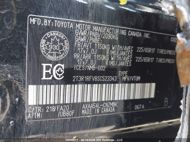 Продаж на аукціоні авто 2025 Toyota Rav4 Xle/xle Premium, vin: 2T3R1RFV8SC523343, номер лоту: 12630511
