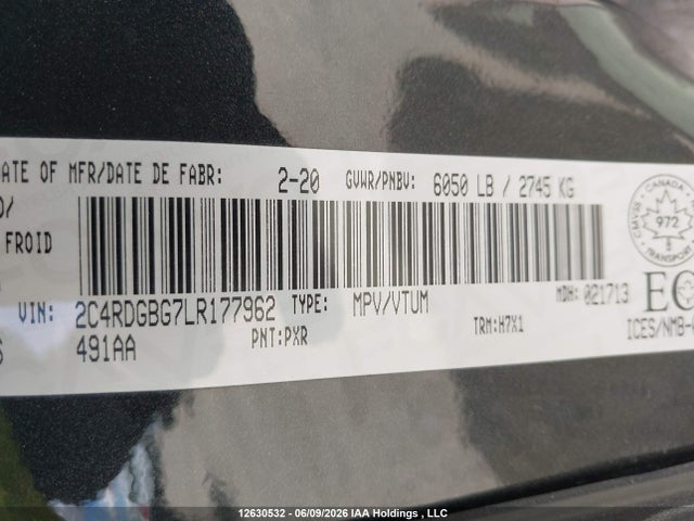 Dodge Grand Caravan Se 2020 2C4RDGBG7LR177962 Image 9