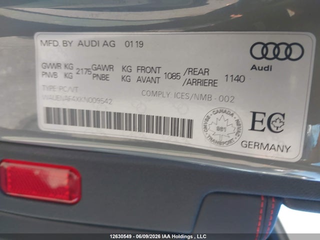 WAUENAF4XKN009542 Audi A4 Premium Plus