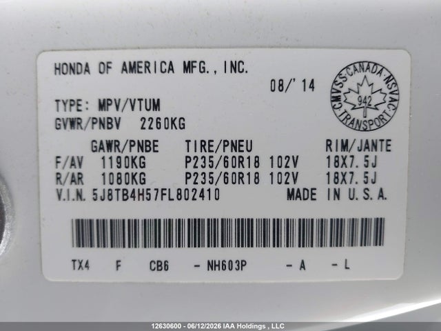 Acura Rdx Technology 2015 5J8TB4H57FL802410 Image 19