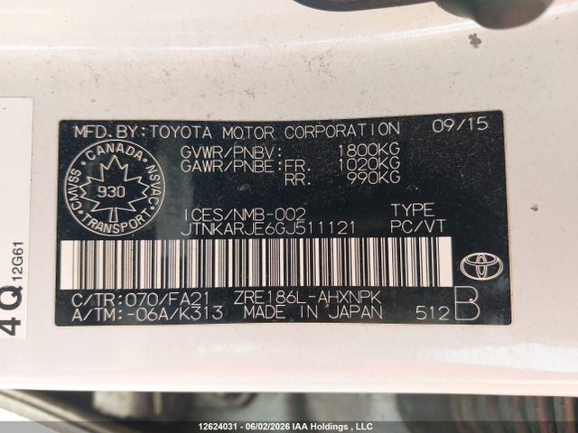 JTNKARJE6GJ511121 Scion IM