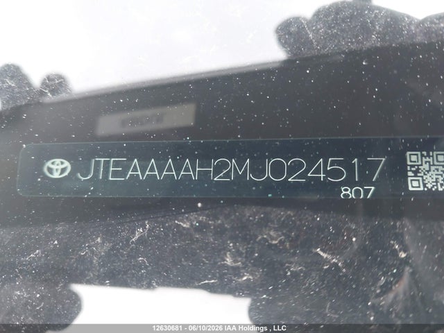12630681 :رقم المزاد ، JTEAAAAH2MJ024517 vin ، 2021 Toyota Venza Le/xle/limited مزاد بيع