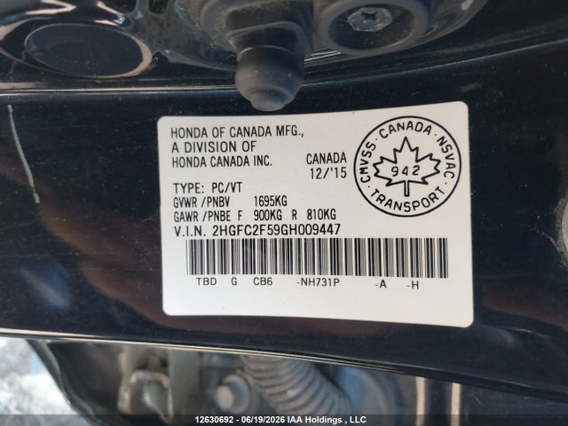 Honda Civic Lx 2016 2HGFC2F59GH009447 Image 17