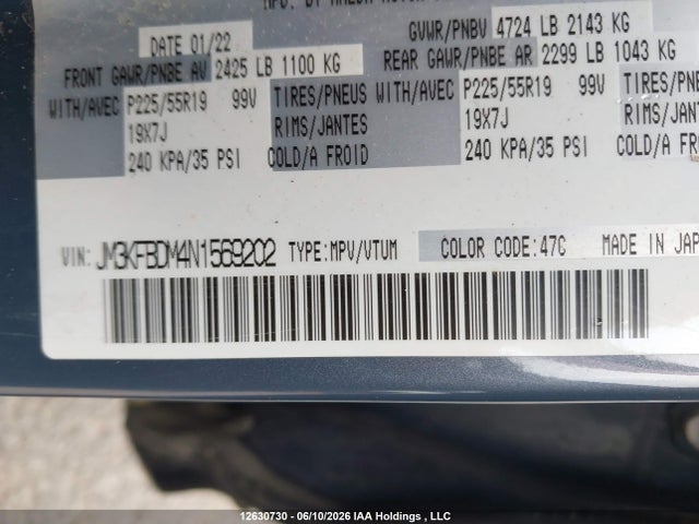 Продаж на аукціоні авто 2022 Mazda Cx-5 Gt/sport Design, vin: JM3KFBDM4N1569202, номер лоту: 12630730
