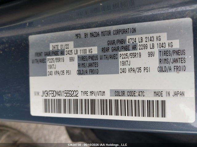 Продаж на аукціоні авто 2022 Mazda Cx-5 Gt/sport Design, vin: JM3KFBDM4N1569202, номер лоту: 12630730