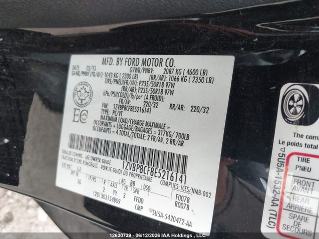 Продажа на аукционе авто 2014 Ford Mustang Gt, vin: 1ZVBP8CF8E5216141, номер лота: 12630739