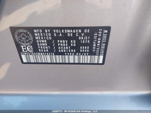 3VWE57BU0MM078276 Volkswagen Jetta Highline