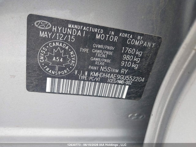 Продаж на аукціоні авто 2016 Hyundai Elantra Sport Appearance, vin: KMHDH4AE9GU552204, номер лоту: 12630773