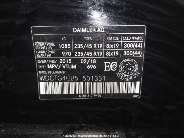 Продаж на аукціоні авто 2018 Mercedes-benz Gla 250 4matic, vin: WDCTG4GB5JJ501351, номер лоту: 12630783